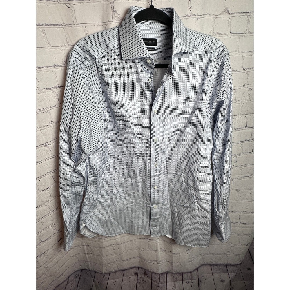 Ermenegildo Zegna Trofeo Comfort Dress Shirt Dotted Pattern